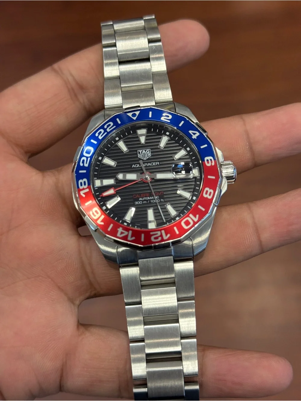 TAG Heuer Aquaracer GMT Automatic Pepsi Bezel WAY201F mens watch